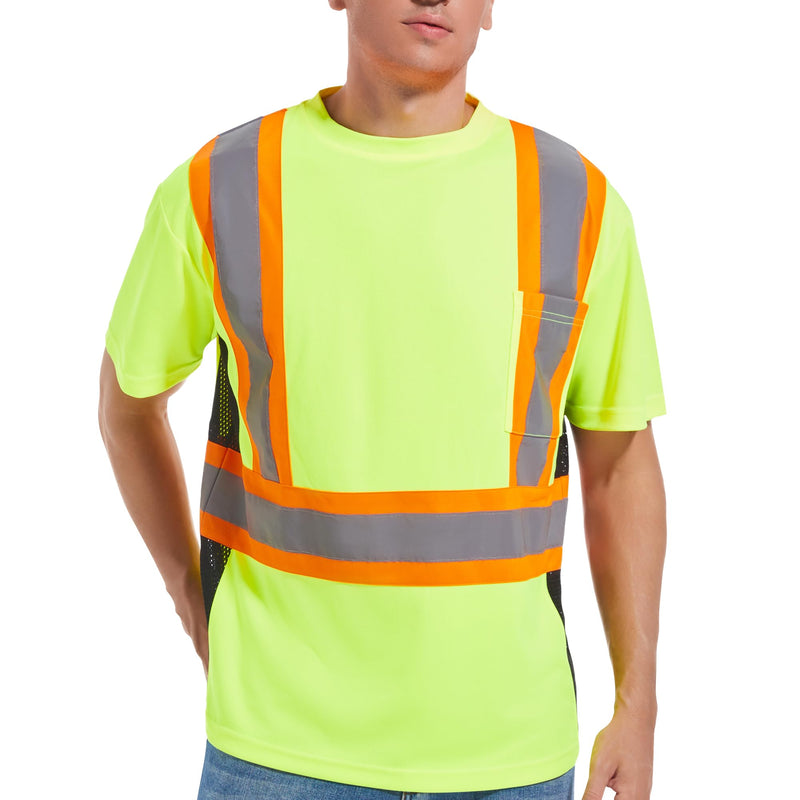 ArcRidge Reflective Safety Shirt for Men and Women - Class 2 High Visibility Construction Shirt - Dual Tone Reflective Strips XX-Large Yellow
