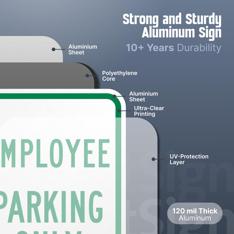 SmartSign Basics 18 x 12 inch “Employee Parking Only” Metal Sign with Bidirectional Arrow, 120 mil Aluminum Composite (ACM), Engineer Grade Reflective Material, Green and White, Made in USA 12" x 18" EG ACM - Bidirectional Arrow