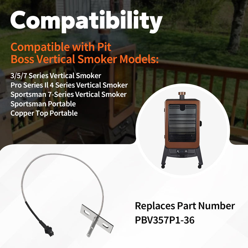 [Australia - AusPower] - RTD Temperature Probe Sensor Replacement for Pit Boss 3/5/7 Series, Pro Series II 4 Series, Sportsman 7 Series Vertical Smoker PBV357P1-36 