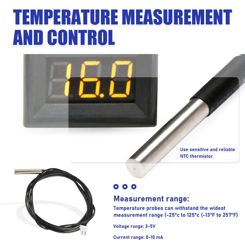 [Australia - AusPower] - BOJACK 10K Temperature Sensor Probe, 1m Stainless Steel 3950 Temp Sensor Probe, Waterproof Temp Sensor Probe，-25 to 125 Degree Celsius Temp Sensor(Pack of 5) 