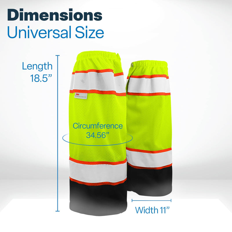 GGS Leg Gaiters - High Visibility Mesh with Reflective Tape, Lightweight Safety Gear for Hunting, Construction/Roadwork, Outdoor Projects, Universal Fit, Yellow/Green Mesh Polyester High-visibility Yellow/Green