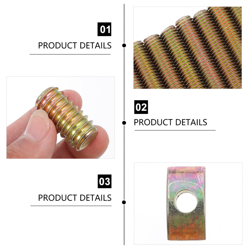 [Australia - AusPower] - TEHAUX 10 Sets M8 Panel Furniture Connectors, 80mm Four in one Table Bed Frame Assembly Fasteners Bolts, Half Moon Spacers, Nuts, Screws, Hardware Kit, 3.74x1.18x0.59inch 