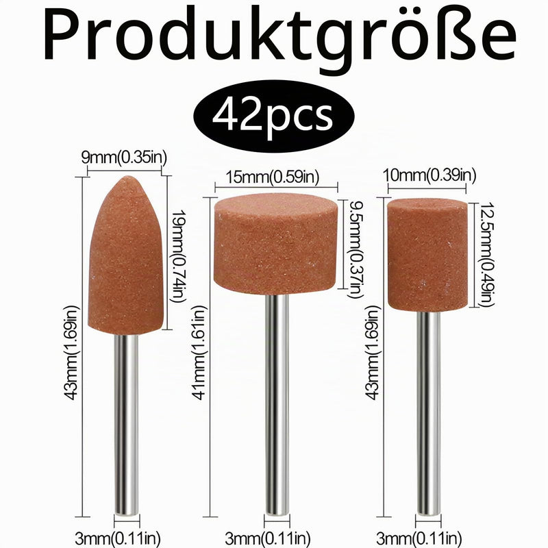 42-Piece Grinding Attachment for Cordless Screwdriver, Corundum Grinding Tip Set | Schleifaufsätze für Dremel Rotationswerkzeug,Schleifaufsatz Akkuschrauber,Schleifstift,zur Verwendung auf Edelsteinen, Glas