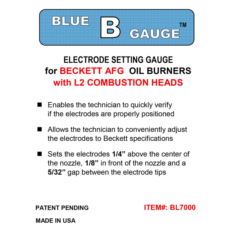 [Australia - AusPower] - Blue B Gauge - Electrode Setting Gauge for Beckett AFG Oil Burners with L2 Combustion Heads 