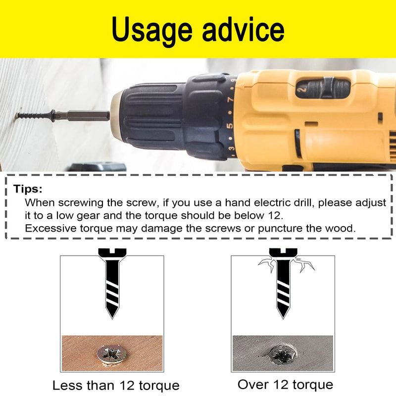 [Australia - AusPower] - 100 pcs#7 x 1-1/2'' Drywall Screws,Black Wood Screw,Flat Head Phillips Screws Self Tapping Screws Used in Furniture,Woodworking Repairs and DIY Projects（M4 x 40mm） #7x1-1/2''-100Pcs #7-M4 Wood Screws 