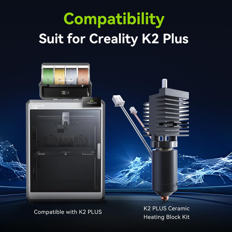Creality Official K2 Plus Ceramic Heating Block Hotend Kit, Unicorn Quick Swap Nozzle Kit, 350°C High Temperature Resistant, All-Metal Integrated Design Kit for Creality K2 Plus 3D Printers For K2 PLUS