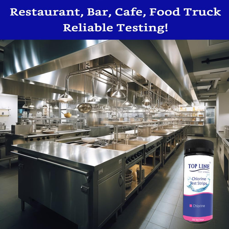 [Australia - AusPower] - 350 Chlorine Test Strips for Food Service 0-500 ppm (Value Pack) - Bleach Sanitizer Test Strips Food Service - Sanitizer Testing Strip - Chlorine Tester - Restaurant Supplies 350 Strips 