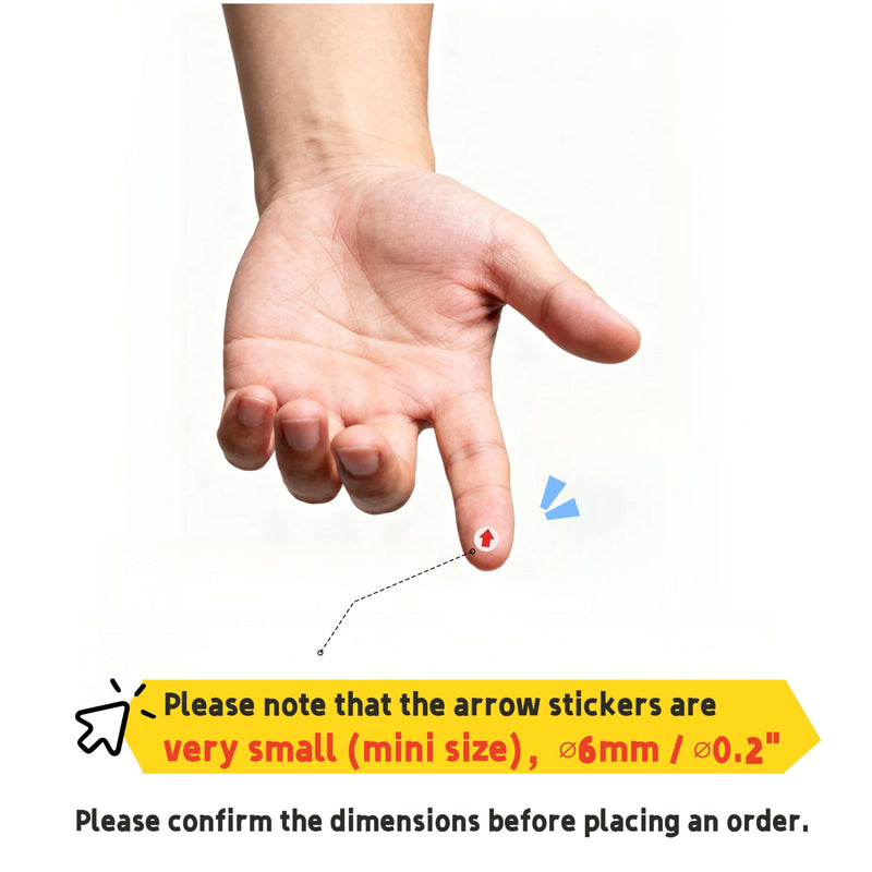 6120 Pcs Mini Arrow Stickers, 0.2" (∅6mm) Self-Adhesive Round Industrial Inspection Defect Small Arrow Markers ∅6mm/∅0.2"