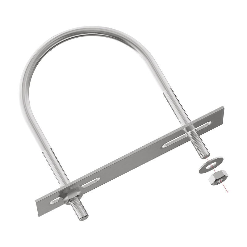 [Australia - AusPower] - 4 Sets 304 Stainless Steel Round Bend U-Bolts 2.48"(63mm) Inner Width 3.27"(83mm) Length M6 with Nuts, Frame Plate, Washers, Accessories for Boat Trailer Axle Sailboat Trailer 63×83mm(W*L) 