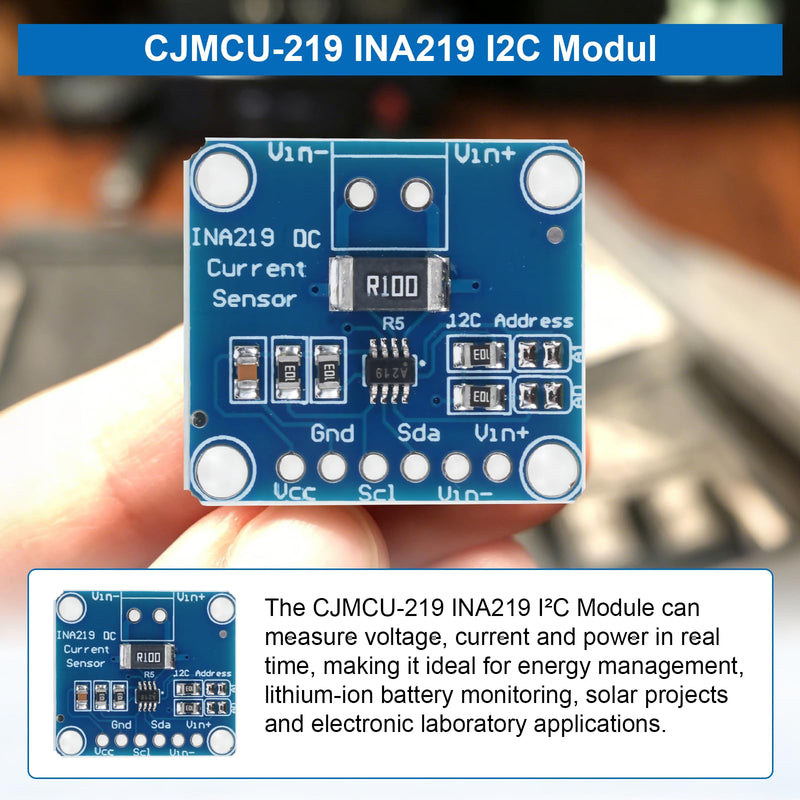 6pcs CJMCU-219 INA219 I2C Module, Bidirectional DC Current/Power Monitoring Sensor Module for Arduino and Raspberry Pi