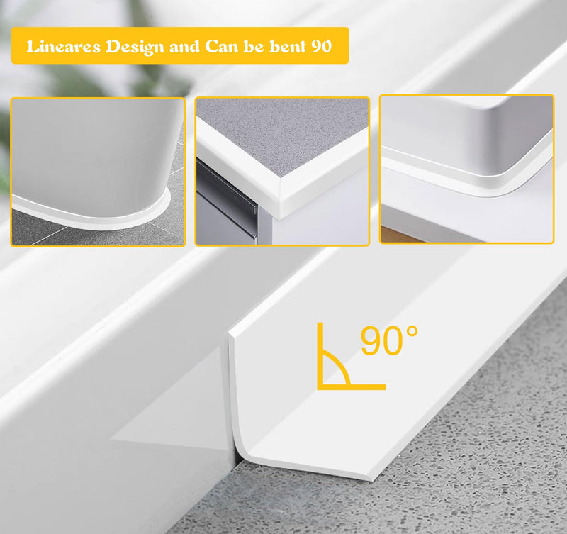 [Australia - AusPower] - ABSOFINE Caulk Tape Waterproof Self Adhesive, White Toilet Caulk Sealant Tape, Shower Seal Strip for Kitchen, Countertop, Bathroom, Sink, Bathtub Toilet Edge Protector with Sealing Tool (1.97"x16.4Ft) 