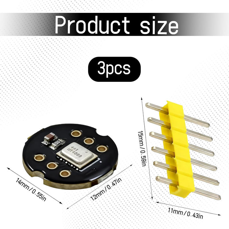 3 Pieces Digital Microphone Module INMP441, INMP441 Omnidirectional Microphone Module, Omnidirectional Microphone Module, Omnidirectional Micro MMS, 24 Bit I2S, Compatible with Arduino and ESP32