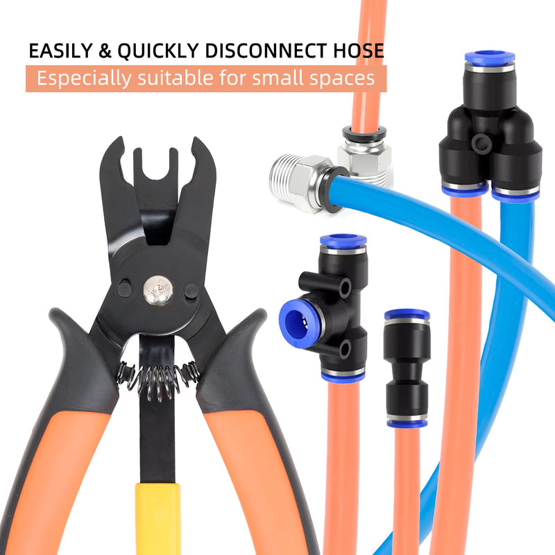 [Australia - AusPower] - Push to Connect Fittings Disconnect Tong Tool for Removing Push-fit Pneumatic Fittings 1/4”, 5/16” (6mm, 8mm) Quick Connect Air Hose Fittings Removal Tool 6-8mm 