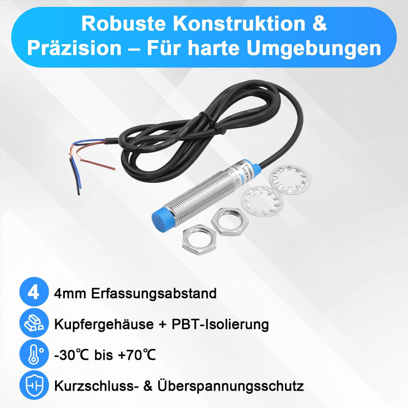 3PCS LJ12A3-4-Z/BX Inductive Proximity Sensor NPN 3-Conductor 6-36V DC, 0-4mm Detection Distance for Automation, CNC Machines, 3D Printers