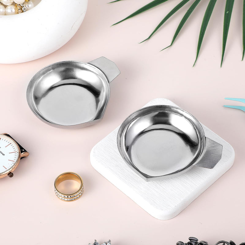 Set of 2 Weighing Plates, Electronic Scales Stainless Steel, Mini Counting Scales | weighing bowls cradle bowls measuring cups for jewelry liquids laboratory supplies kitchen