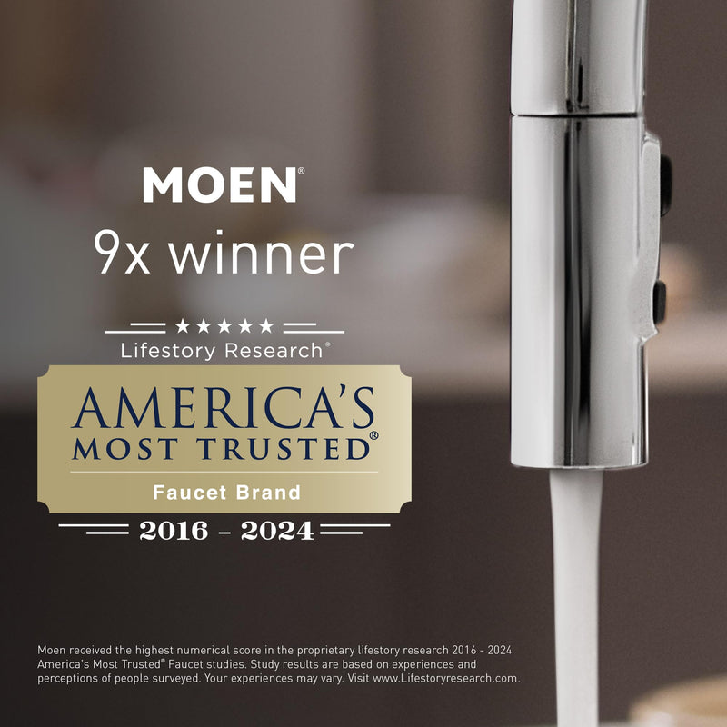 Moen 3944 Deck Mounted Kitchen Soap Dispenser with Above the Sink Refillable Bottle, Chrome