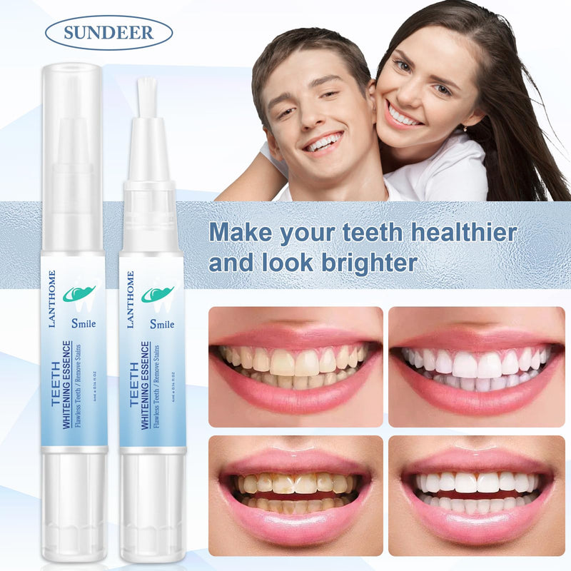 [Australia - AusPower] - Teeth Whitening Essence Pen - 3pcs, Reduces Yellowing & Cleans Teeth Stains for Family Travel 