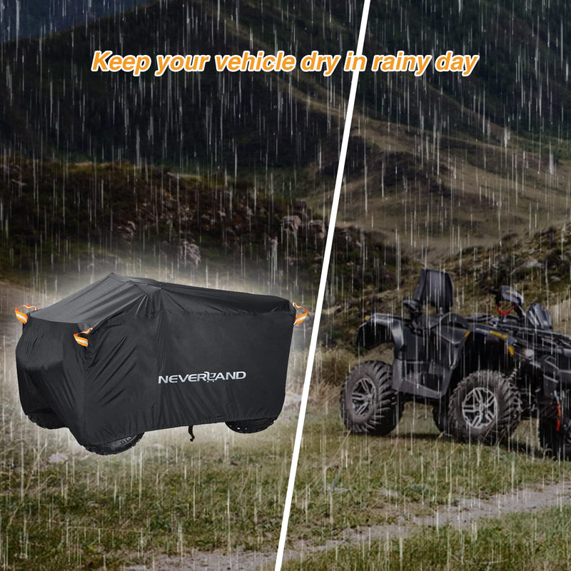 [Australia - AusPower] - NEVERLAND ATV Cover Waterproof Heavy Duty 4 Wheeler Cover Quad Cover All Season Weather Proof Outdoor UV Protection for Polaris Yamaha Suzuki Honda (Black XLarge) Black XL-82.7''L x 47.2''W x 45.2''H 