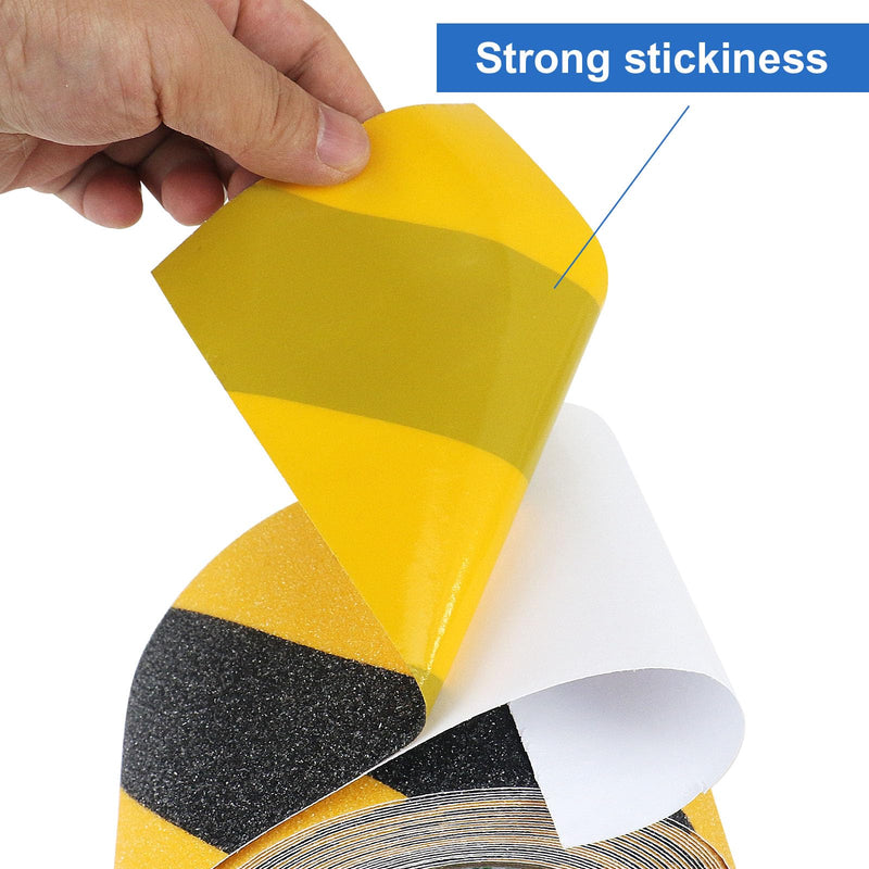 BOMEI PACK Anti Slip Traction Tape,2 Inch x 33 Ft,Heavy Duty Non Slip Tape,Grip Tape for Stairs, Tread Step, Indoor & Outdoor Use,Waterproof Stairs Non Skid Treads (Yellow and Black) Yellow and Black