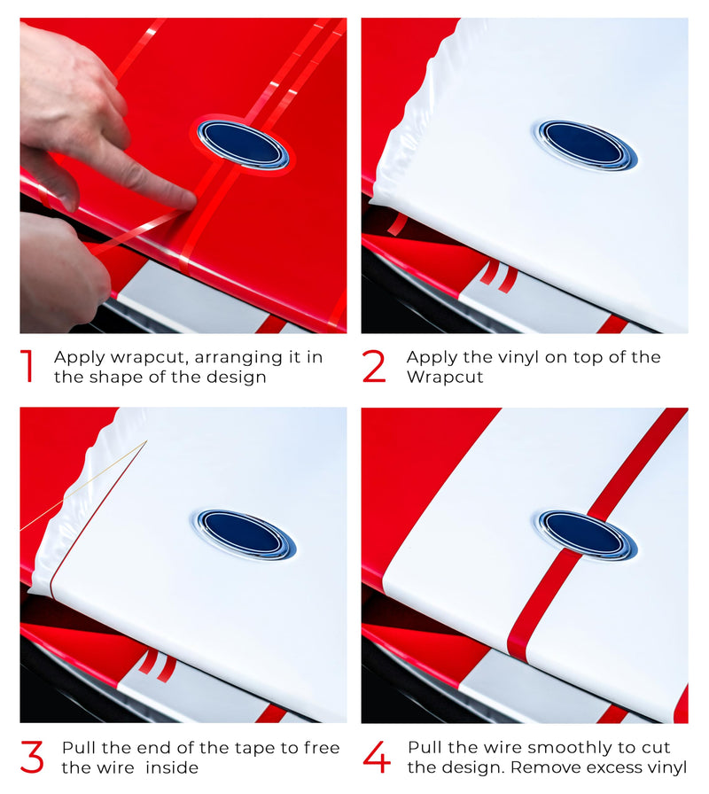 VViViD Wrap Cut 32ft (10M) Vinyl Wrap Edge Cutting Detailer Tape Including Yellow Detailer Squeegee 1 roll + Squeegee