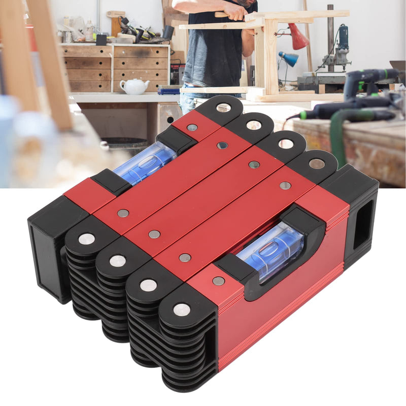[Australia - AusPower] - Foldable Level Measuring Tool, Aluminum Alloy Leveler Tool, 28in Multifunction Multi Angle Woodworking Accurate Magnetic 4 Level Bubbles 