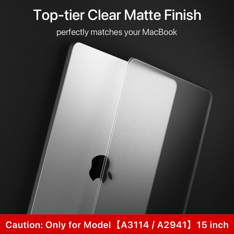 [Australia - AusPower] - Invisible Armor for MacBook Air 15 inch Case 2023 2024 New M3 M2 [Same as Bare Device] [Scientific Slim] Protective Hard Shell Translucent Cover for Laptop Model A3114 A2941 - Matte Clear 
