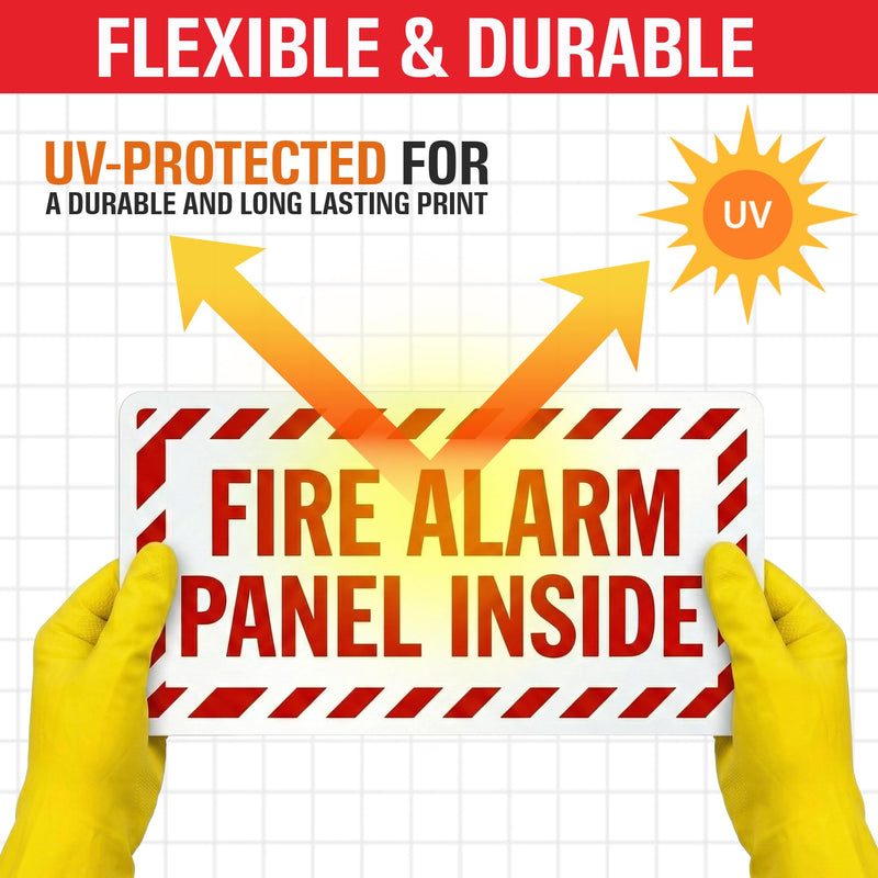 Fire Alarm Panel Inside Sticker 5x10 Inches Pack of 1 Vinyl Label | Red on White Color, High Visibility FACP Safety Decal | Weather Resistant, Easy Peel & Stick, Inspection Ready Non Reflective ( White and Red )