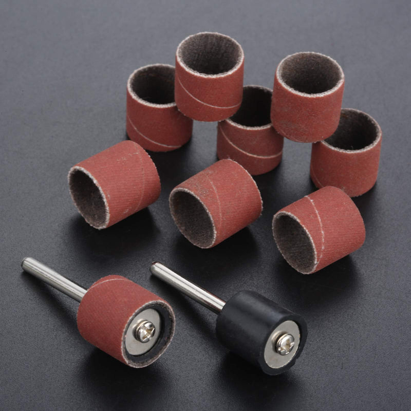 [Australia - AusPower] - 100 PCs Sanding Bands 600 Grit Drums Sleeves for DREMEL Rotary Tools with 2PCs Mandrel 12CM 600# Grit with Mandrel 