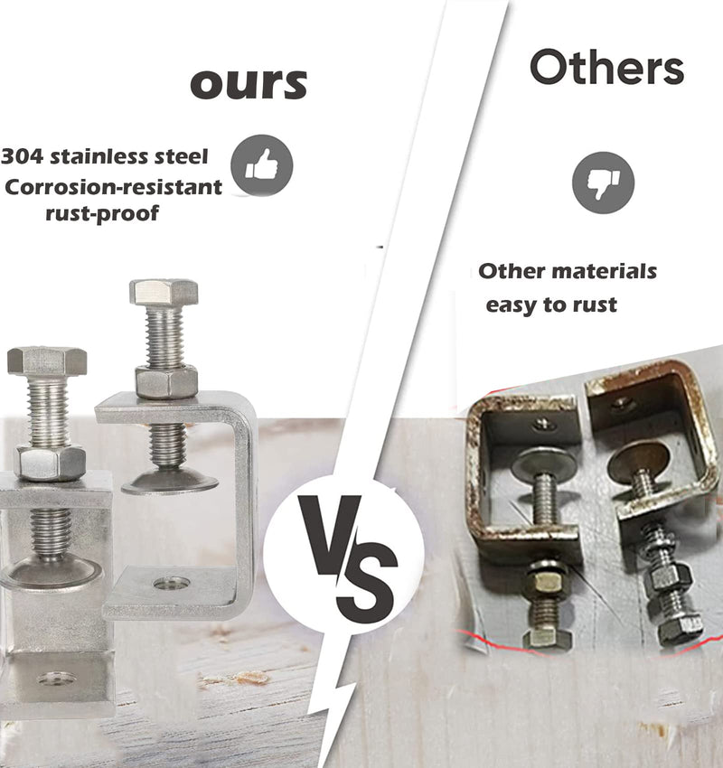 [Australia - AusPower] - C Clamps Heavy Duty Stainless Steel - Small Metal Clamps With Screws, Wide Jaw Opening Tiger Clamp For Woodworking , Clamps for Crafts (2pcs) 45mm 