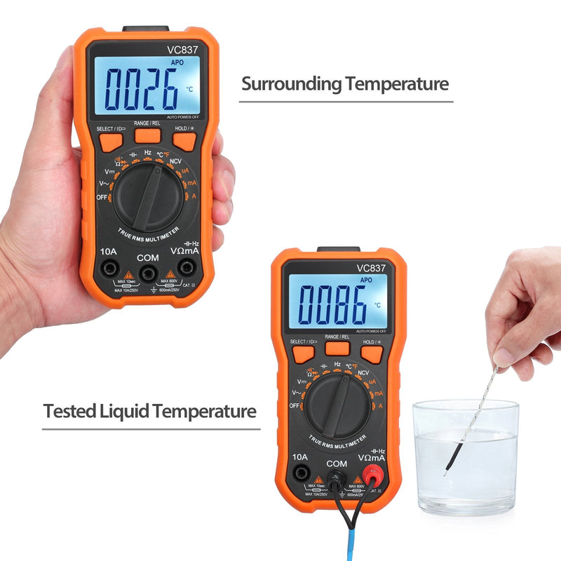 [Australia - AusPower] - Proster Autoranging Multimeter 6000 Count - AC DC Current Tester Voltage Meter Volt Ohm Meter with Alligator Clips TRMS NCV Temperature Capacitance Diode Audible Continuity Meter 6000 Counts 