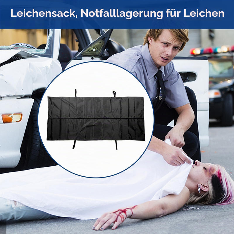 Body Bag, 210D Waterproof Leak Can, Body Bag, Animal Stretcher Medical Duffel Bag with 4 Carrying Tyres, Funeral Supplies (Black)