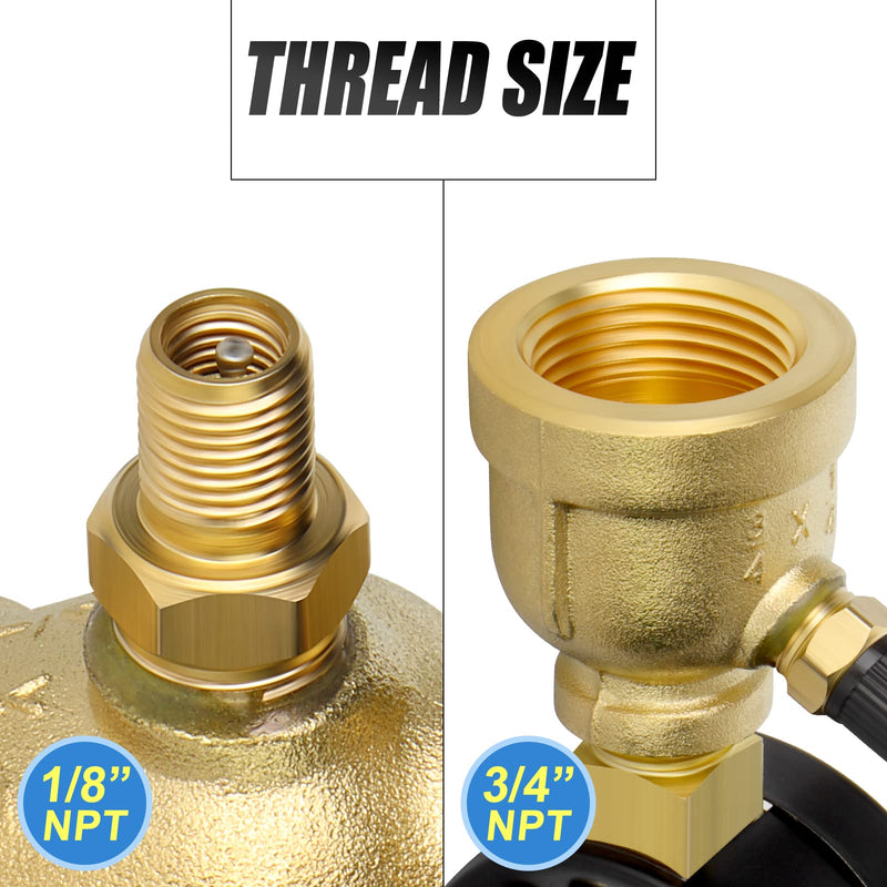 MEANLIN MEASURE 0-100Psi Forged Brass Air Test Pressure gauges, 3/4" FNPT Connection, 2" Double Graduated, Bell Shape Body Assembly, -3-2-3% Accuracy Brass Body