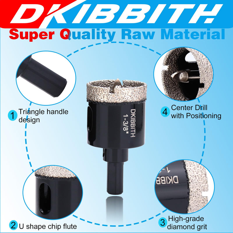 [Australia - AusPower] - 1-3/8" Diamond Hole-Saw Bits with Pilot Drill Bit - 2pc 1-3/8 in Diamond Tipped Tile Hole Saws with Guiding Bit for Accurate Drilling, for Porcelain Tile Ceramic Pots Granite Stone Glass Bottles 35mm (35mm)1-3/8" 