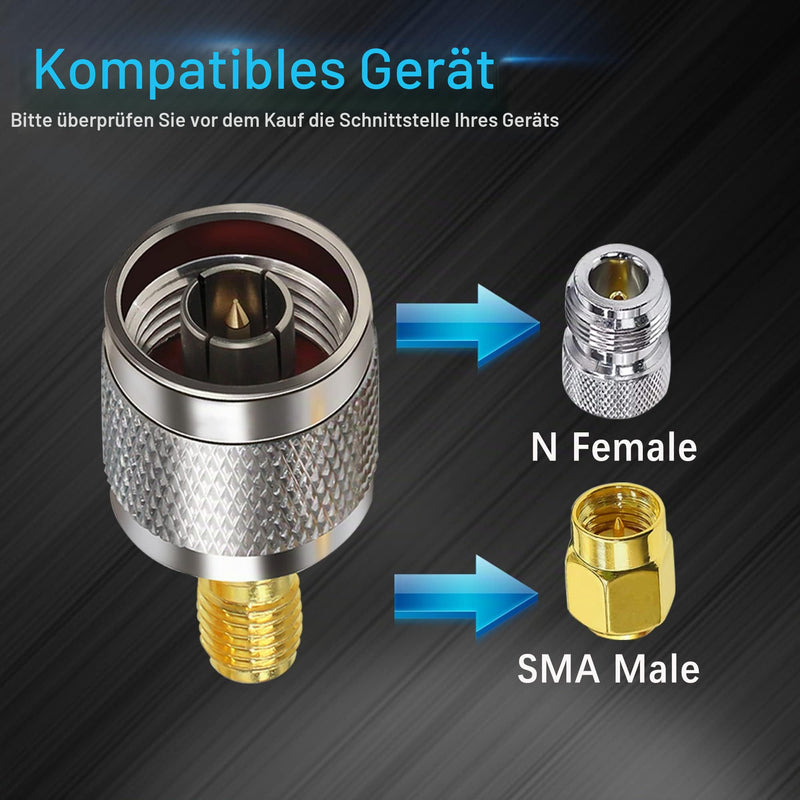 TUOLNK SMA Female to N Male N Type Male to SMA Female RF Coaxial Adapter for WiFi Antenna Extension Cable Pack of 2 SMA Female to N Male Adapters