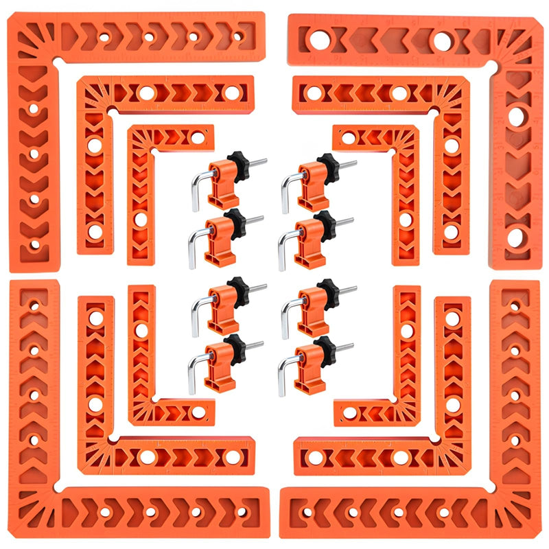12 Pcs 90° Heavy Duty Corner Clamps Set for Woodworking, Adjustable Right Angle Clamps, High-Strength ABS Material, Ideal for Woodworking Projects and Precise Angle Fixing