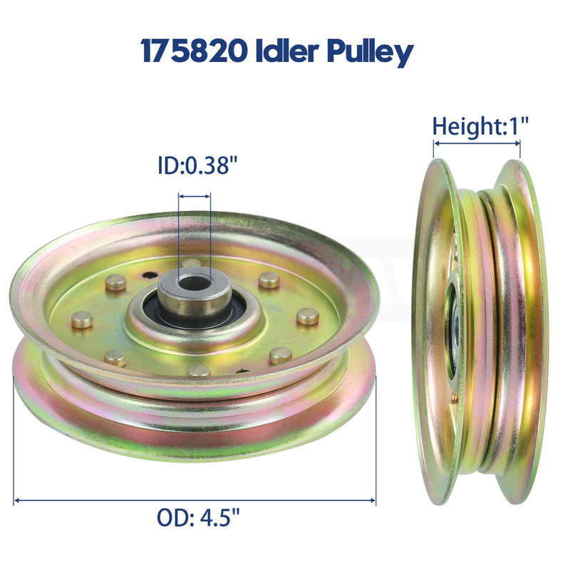 [Australia - AusPower] - 175820 Idler Pulley Replaces Craftsman Idler Pulley 175820 Pulley Craftsman Pulley Idler Flat 175820, Husqvarna 596481401 Pulley Idler, Husqvarna 532175820 Pulley, Husqvarna 539107620 1 Pack 175820 Pulley 
