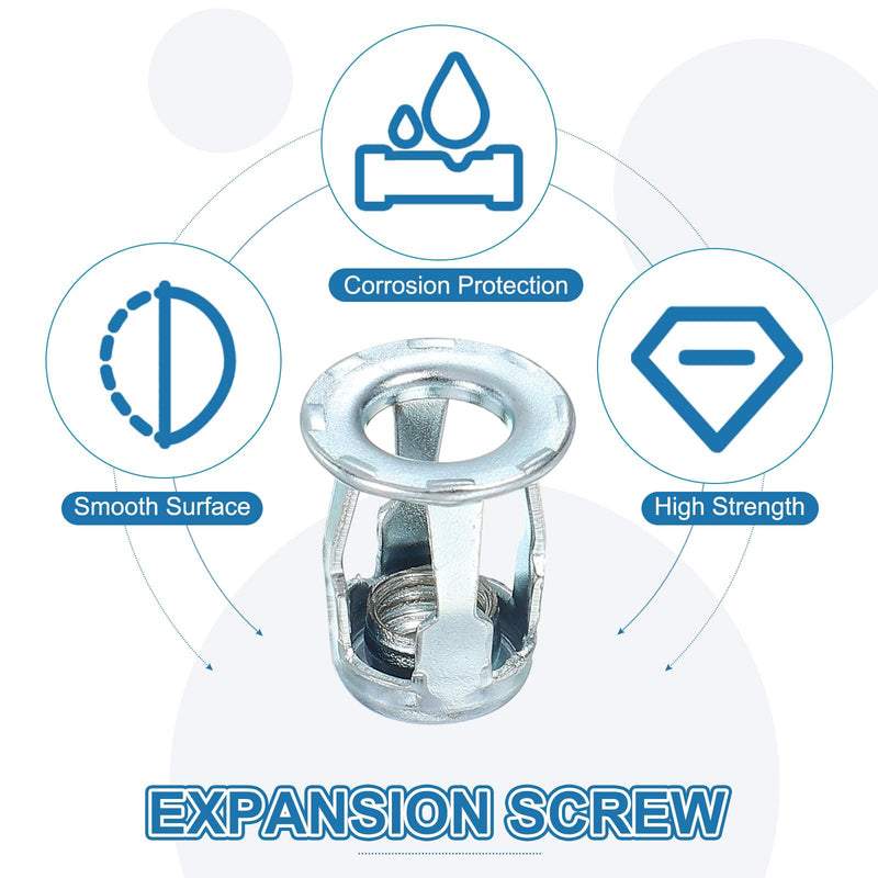 [Australia - AusPower] - PATIKIL Expansion Screw Petal Nuts M8, 20 Pcs Jack Nut Carbon Steel Petal Shape Rivet Nut Insert Nuts Fasteners for Hollow Wall Thin Soft Wall Iron Skin 