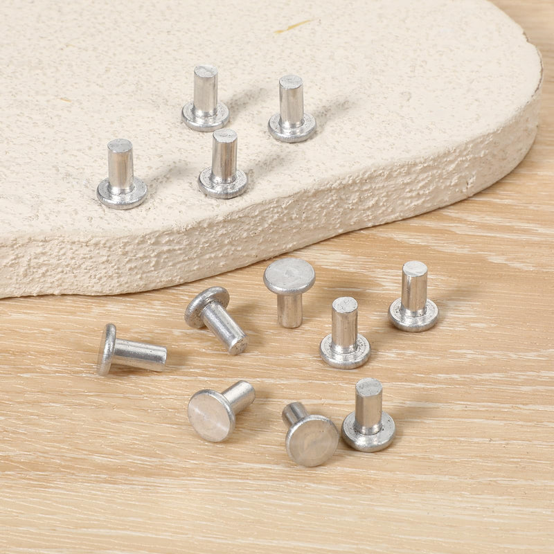 [Australia - AusPower] - 100 Pcs 3/16" Diameter X 3/8" Length Aluminum Head Rivets 0.19" Diameter 0.375" Length Aluminum Boat Rivets Fix Leaky Solid Rivet Modified Fasteners Round Head Rivet 