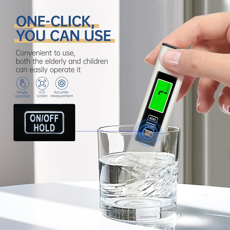 [Australia - AusPower] - 2025 New 4-in-1 Digital TDS Meter – Water Quality Tester | EC, Temperature (℃/℉) & 0-9999 ppm for Drinking Water, Aquariums & RO-RODI Systems – White 