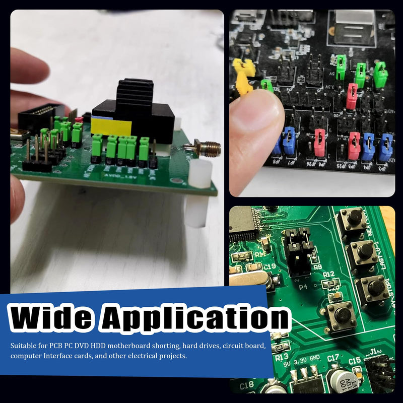 [Australia - AusPower] - Glarks 300pcs 1.27/2.0/2.54/mm Jumper Caps Kit, 6 Colors PCB Circuit Board Shunt Cap, Jumper Short Circuit Connection Pin Blocks, Standard Computer Jumper Caps for Arduino Raspberry Pi PCB PC DVD HDD 