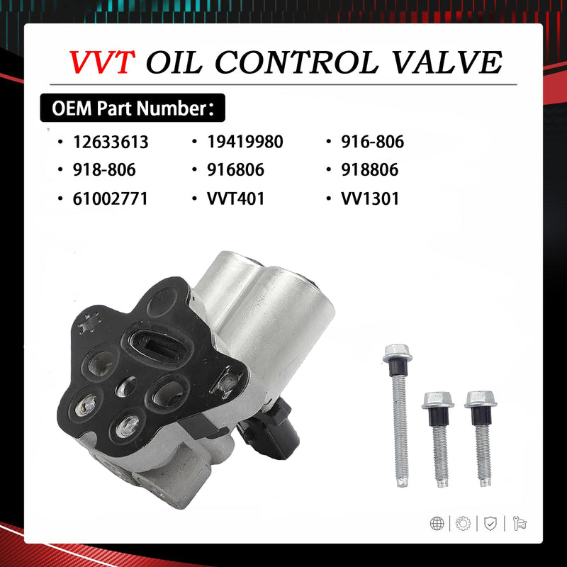 918-806 Engine Variable Timing Oil Control Valve VVT Solenoid Compatible with 2014-2015 Chevy Impala Malibu L4 2.5L, Replaces# 12633613, 19419980