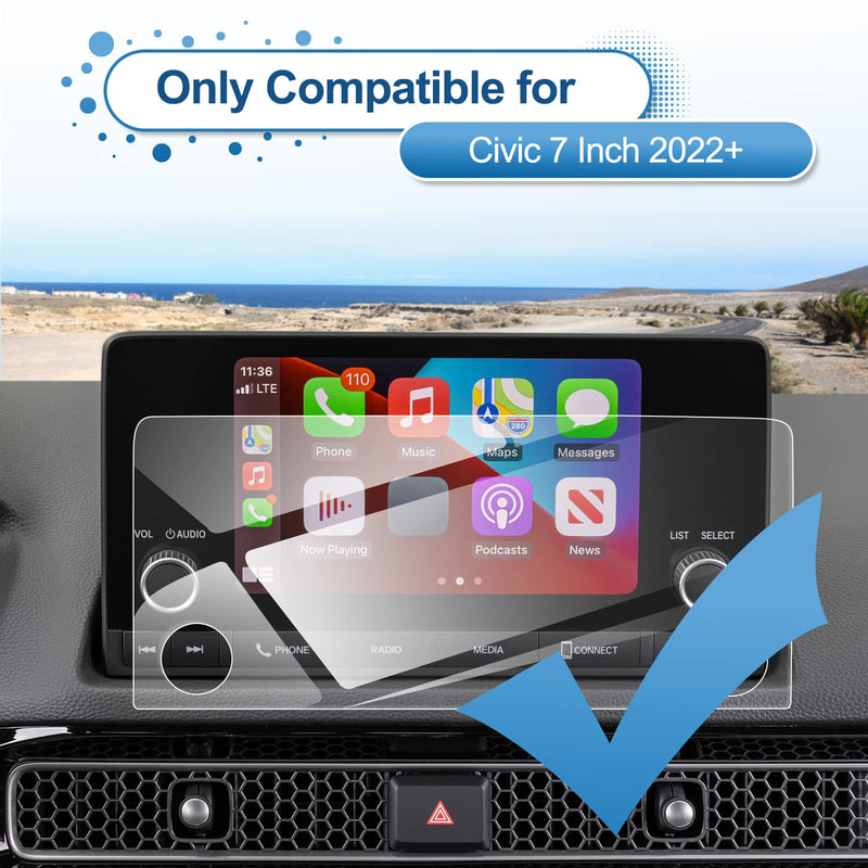 [Australia - AusPower] - 2022 2023 2024 Civic Screen Protector for Honda Civic (Sport/LX/EX/EX-L) 7-inch Touch Screen, 2022 2023 Civic Tempered Glass 2024 Civic Navigation Accessories HD Transparent Protective Film 
