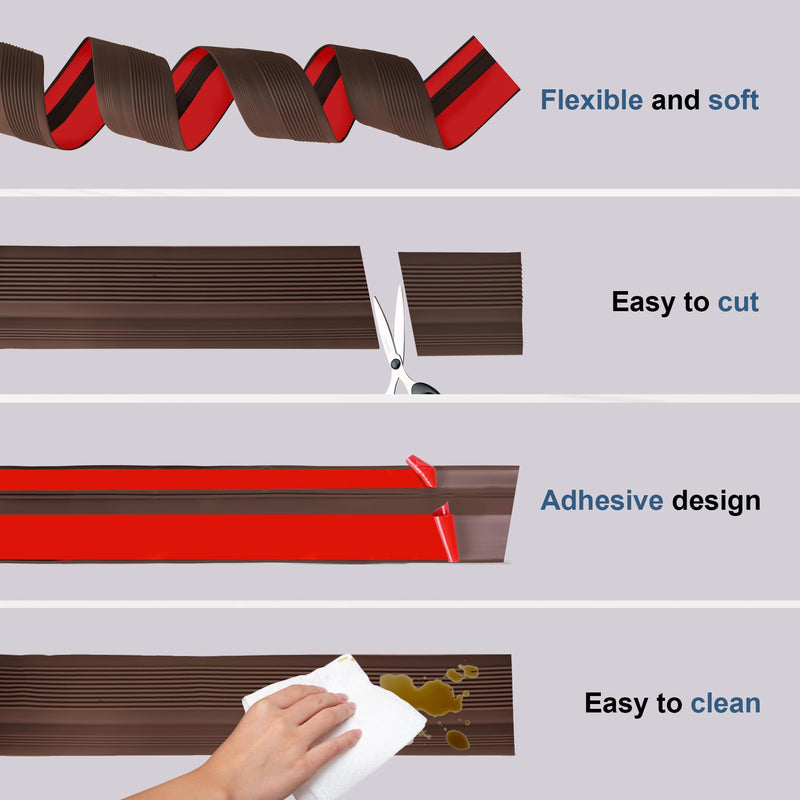 Kikerike Stair Edge Trim (Brown, 3 in x 10 Ft) Brown