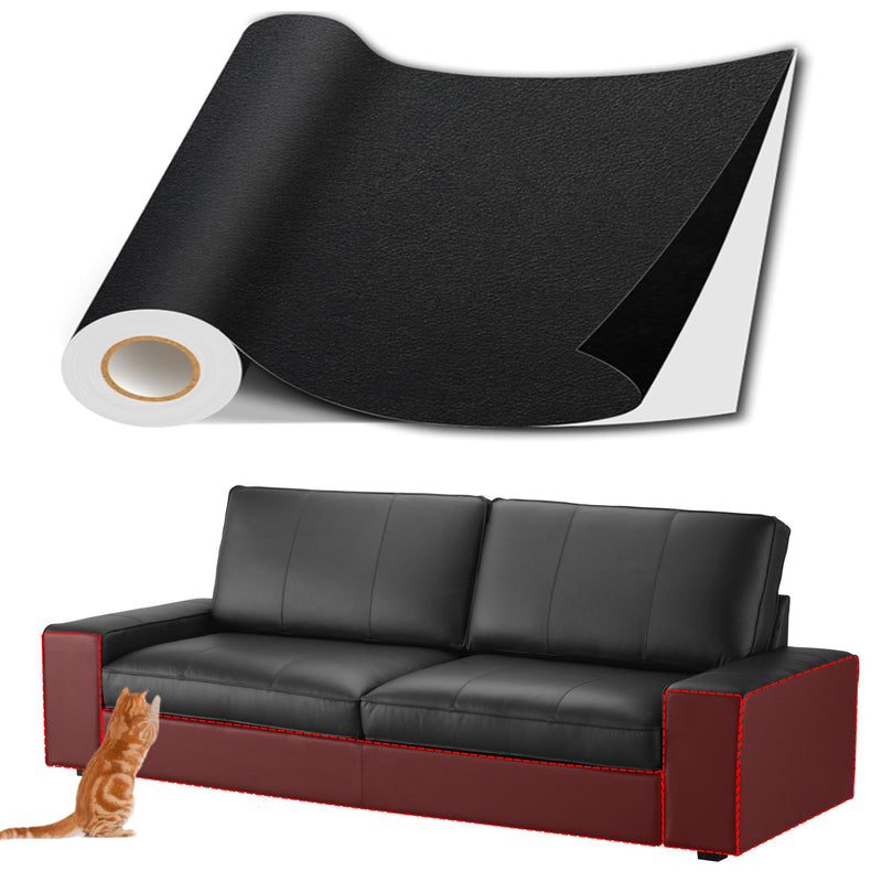 Meneng Self-Adhesive Leather Repair Patch: 17"x79" Cat Scratches Vinyl Repair Tape - Scratch-Resistant Furniture Patch Kit for Sofa Couch & Car Seat 17"x79"