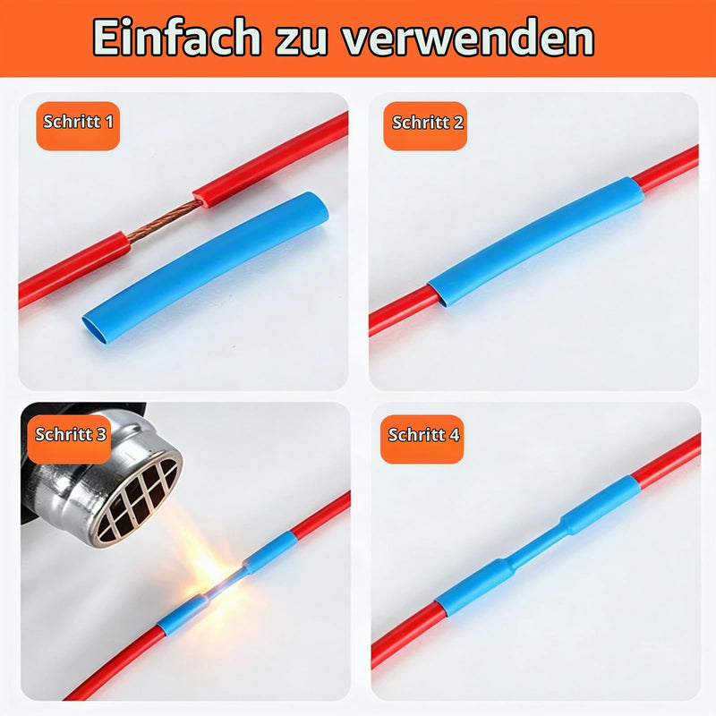 915-Piece Heat Shrink Tube Set 2:1 Heat Shrink Tubing Waterproof Coloured | Heat Shrink Tubing Total 41.5m 12 Sizes Ideal for Electrical Insulation Cable Repairs and Wire Connections Mixed colours 915-Stück