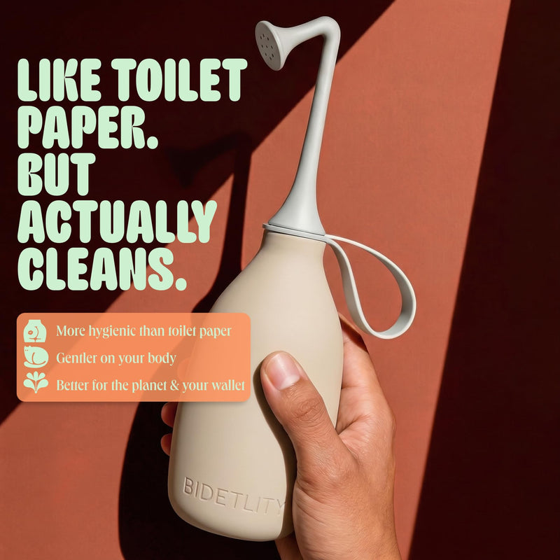 Butt & Intimate Shower 3.0 – Mobile Travel Bidet & Sustainable Intimate Shower, Replaces Wet Wipes, Saves Toilet Paper, Portable Handheld Bidet, Travel Bag Included, BPA-Free - Soft Sand