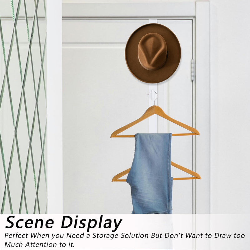 [Australia - AusPower] - 2 PCS Over The Door Mirror Hanger, Adjustable Door Mirror Hanger, Five-Hole Over The Doors-Mirrors Hook, Mirrors Doors Hangers with 2 Iron Filings and Screws (White) White 