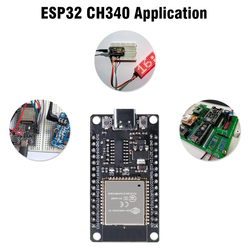 [Australia - AusPower] - RUIZHI ESP ESP Mini Development Committee, ESP-32-S ESP-32-WROOM-32D Module 2.4GHz WiFi+Bluetooth 2-in-1 Low Power Consumption Solder the CH340 Type-C Connector for Arduino 1 