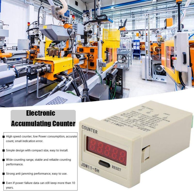 [Australia - AusPower] - DIGITEN 0-99999 Digital Counter, LED Counter Electronic Counter JDM11-5H AC220V / DC36V / DC 24V / DC 12V (DC12V) DC12V 