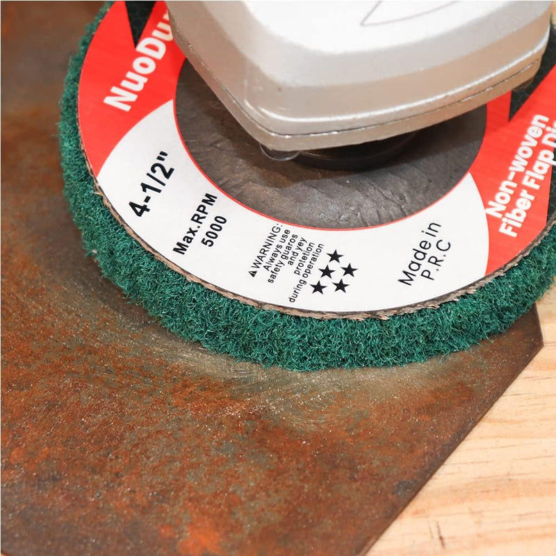 5 Pieces 4.5" x 7/8" Nylon Fiber Slat Disc 180 Grit Sanding Discs for Removing Rust and Cleaning | 5 Stück Schleifscheibe Nylonfaser zum Abrosten Polieren und Entfernen von Rost auf Metallen